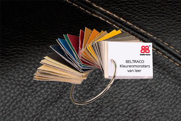 Beltraco ring met kleurenmonsters van leer